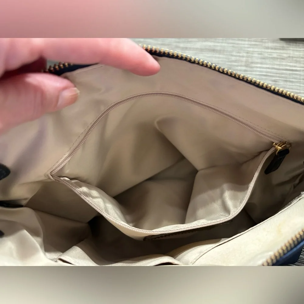 Coach Poppy Metallic Leather “Groovy Blue” Sapphire 2 way Bag - Picture 10 of 15